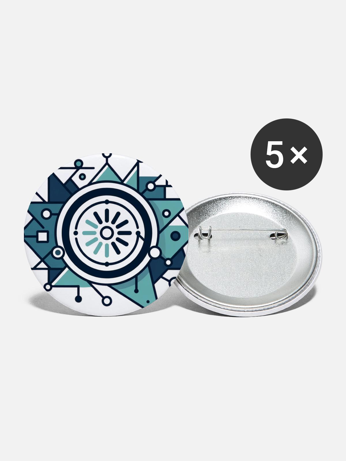 Circuit Starburst Emblem - Buttons large 2.2'' (5-pack) - white