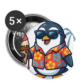 Tropical Penguin Ice Cream Vibes - Buttons large 2.2'' (5-pack) - white