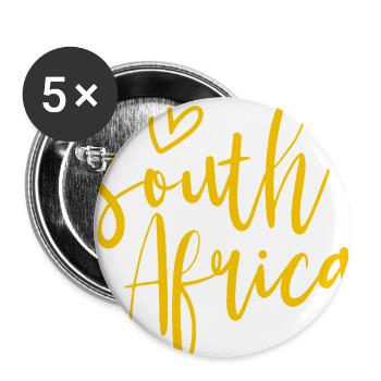 South Africa Heart Women's Love South Africa - Buttons large 2.2'' (5-pack) - white
