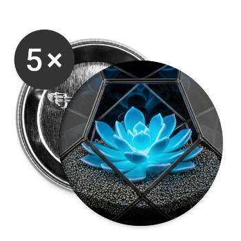 Blue Glow Succulent in Diamond Terrarium - Buttons large 2.2'' (5-pack) - white