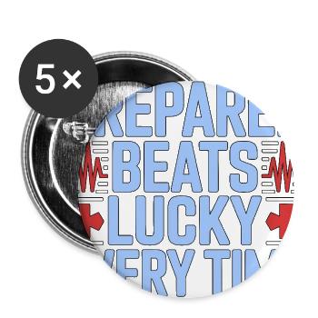 Paramedic Prepared Beats Lucky Emergency Medical - Buttons large 2.2'' (5-pack) - white