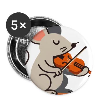 Mouse violin arthist - Buttons large 2.2'' (5-pack) - white
