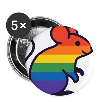 LGBT Pride mouse - Buttons large 2.2'' (5-pack) - white