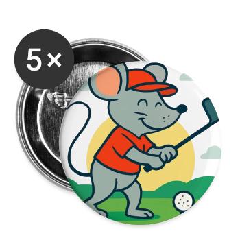 Mouse golf player - Buttons large 2.2'' (5-pack) - white
