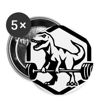 Prehistoric Power - T-Rex Weightlifting Functional - Buttons large 2.2'' (5-pack) - white