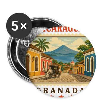Granada Nicaragua Stamp Scene - Buttons large 2.2'' (5-pack) - white