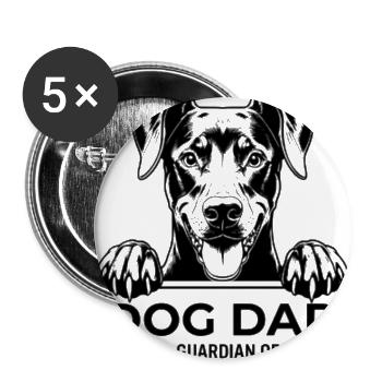 Dog Dad Guardian Tee - Buttons large 2.2'' (5-pack) - white