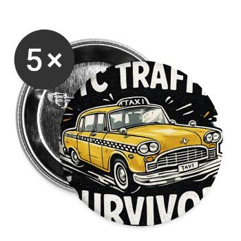 Funny New York Taxi - Buttons large 2.2'' (5-pack) - white