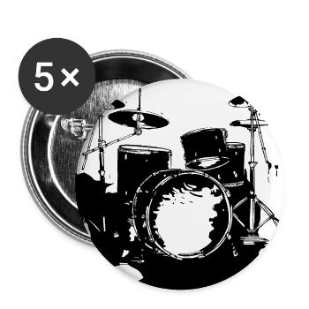 Drum Kit Graphic - Buttons large 2.2'' (5-pack) - white