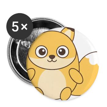 Kawaii Fox Chibi Charm - Buttons large 2.2'' (5-pack) - white