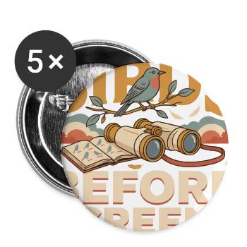 birds before screens - Buttons large 2.2'' (5-pack) - white
