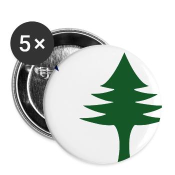 Pine tree and star 1901 flag of Maine State - Buttons large 2.2'' (5-pack) - white