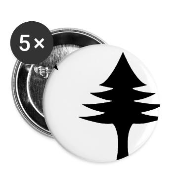 Pine tree and star 1901 flag of Maine State - Buttons large 2.2'' (5-pack) - white