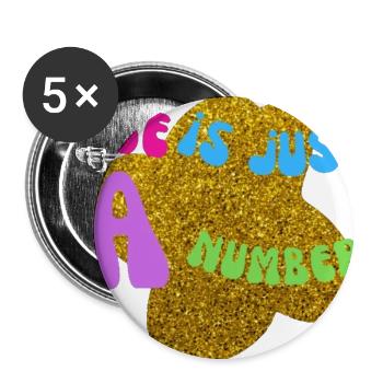 age is just a number - Buttons large 2.2'' (5-pack) - white