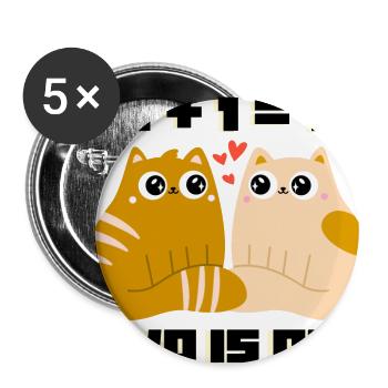1 add 1 = 1 OR TWO IS ONE COUPLE. - Buttons large 2.2'' (5-pack) - white
