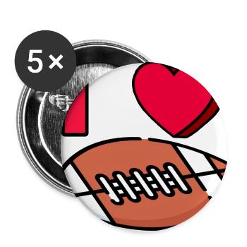 I LOVE FOOTBALL #1 - Buttons large 2.2'' (5-pack) - white