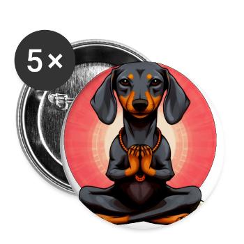 Yogi Dachshund - Buttons large 2.2'' (5-pack) - white