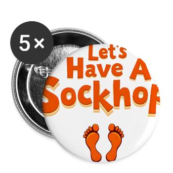 Sock Hop 50s Retro Dance - Buttons large 2.2'' (5-pack) - white