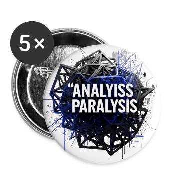 Analysis Paralysis Overthinking Glitch Art Style - Buttons large 2.2'' (5-pack) - white