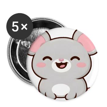 Cute kawaii mouse - Buttons large 2.2'' (5-pack) - white