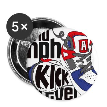 Kick Forever Sneaker Art - Buttons large 2.2'' (5-pack) - white