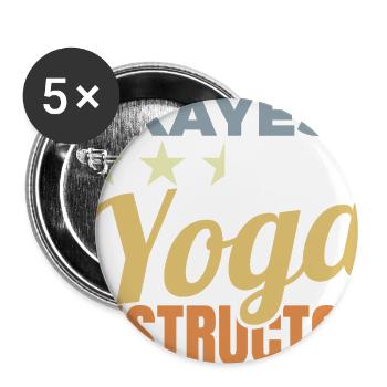 Okayest Yoga Instructor - Buttons large 2.2'' (5-pack) - white