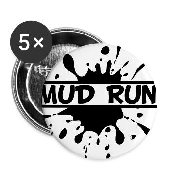 Mud Run Splash – Mud Splatter Design - Buttons large 2.2'' (5-pack) - white