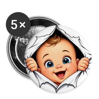 Expecting Mother Peeking Baby Rip Funny Pregnancy - Buttons large 2.2'' (5-pack) - white