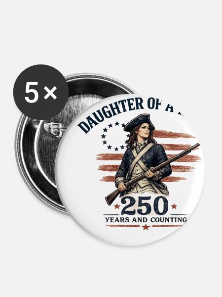 Daughter Of A Rebel  - Buttons large 2.2'' (5-pack) - white