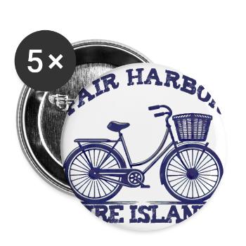 Fair Harbor Fire Island Beach Cruiser Bike LI NY - Buttons large 2.2'' (5-pack) - white