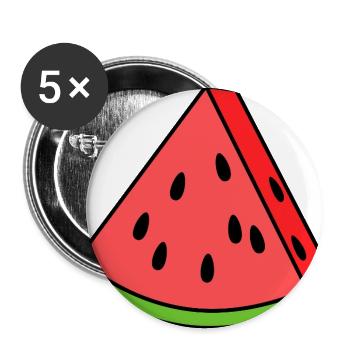 Watermelon Slice - Buttons large 2.2'' (5-pack) - white