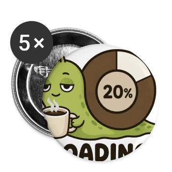 Sloading Funny Coffee Snail - Buttons large 2.2'' (5-pack) - white