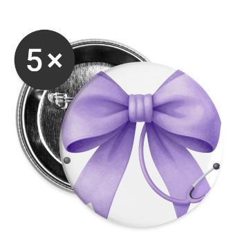 Lavender Nurse Bow & Stethoscope - Buttons large 2.2'' (5-pack) - white
