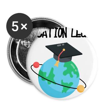 Education legend  - Buttons large 2.2'' (5-pack) - white