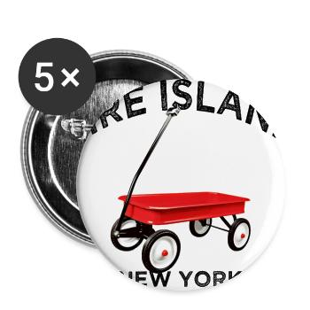 Fire Island red wagon New York summer vacation LI - Buttons large 2.2'' (5-pack) - white
