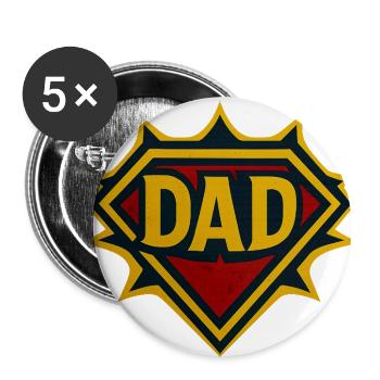 Dad Shield Badge - Buttons large 2.2'' (5-pack) - white