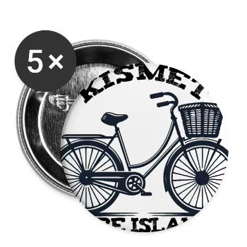 KISMET Fire Island bike summer beach mom dad NY - Buttons large 2.2'' (5-pack) - white