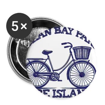 OCEAN BAY PARK Fire Island bike summer beach fam - Buttons large 2.2'' (5-pack) - white