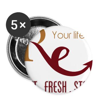 RE Reset Refresh Restart Tee – Your Life Motivatio - Buttons large 2.2'' (5-pack) - white