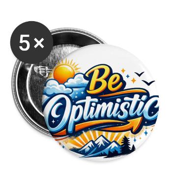 Be Optimistic Mountain Sunrise - Buttons large 2.2'' (5-pack) - white