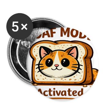 Loaf Mode Activated Cat - Buttons large 2.2'' (5-pack) - white