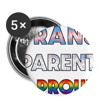 Trans Parent & Proud Rainbow - Buttons large 2.2'' (5-pack) - white
