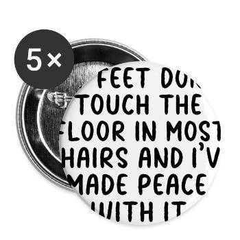Feet Dont Touch The Floor Quote - Buttons large 2.2'' (5-pack) - white