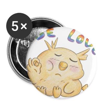 Chubby Zen Duck - Buttons large 2.2'' (5-pack) - white