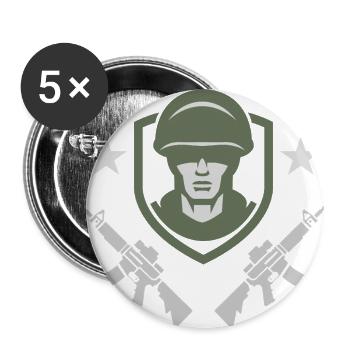 Military Rifles Honor Soldier - Buttons large 2.2'' (5-pack) - white
