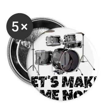 Let's make some noise Drums Drummer - Buttons large 2.2'' (5-pack) - white