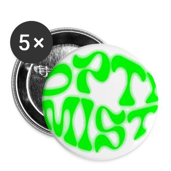Fiery Green Abstract Optimist Design - Buttons large 2.2'' (5-pack) - white