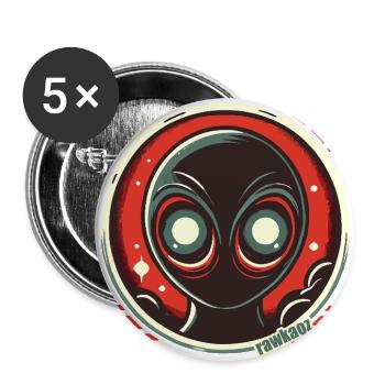 Cosmic Alien Face Illustration - Buttons large 2.2'' (5-pack) - white