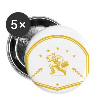 Sancho’s Plumbing, Laying Pipe Latin Funny T-Shirt - Buttons large 2.2'' (5-pack) - white