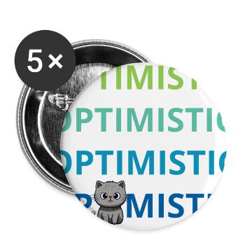 stay optimistic cute kitten - Buttons large 2.2'' (5-pack) - white